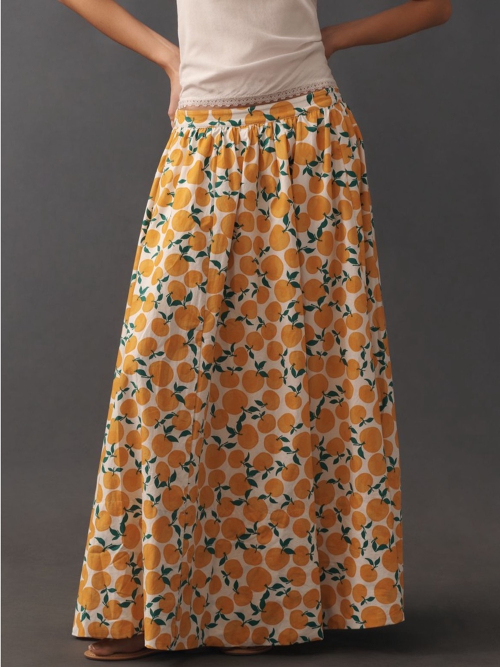Maeve Jacie Poplin Printed Maxi Skirt